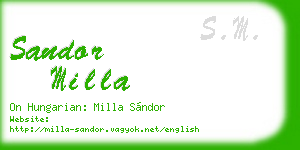 sandor milla business card